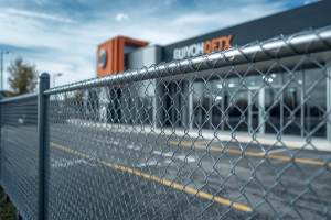 The Benefits of Chain Link Fences for Ottawa Homes & Businesses. Image of chain link fence in front of business.
