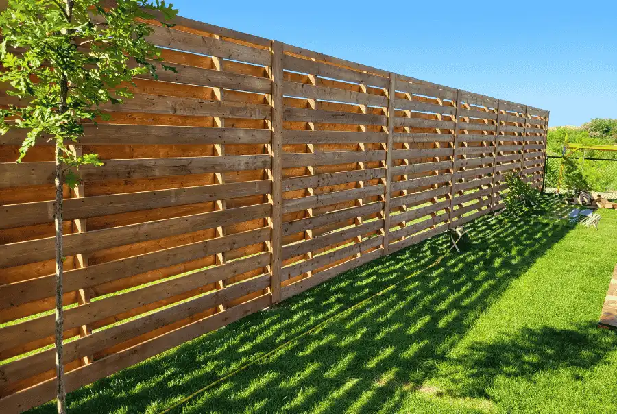Wood fence, friendly neighbour style
