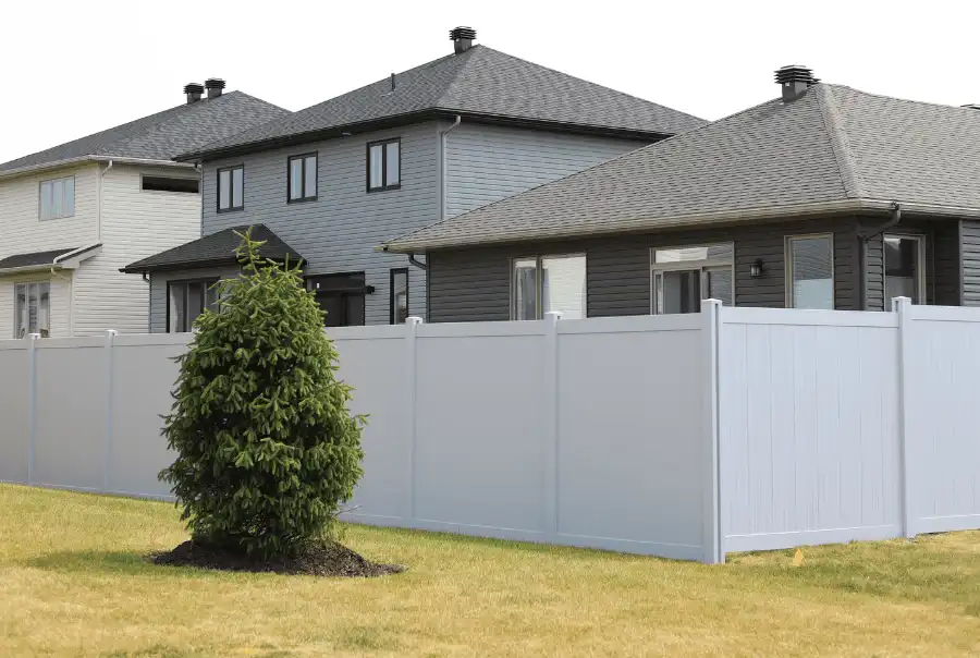 Grey vinyl fence