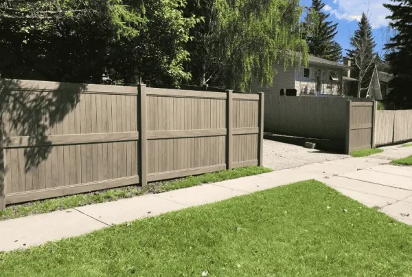 Dark Maple vinyl fence