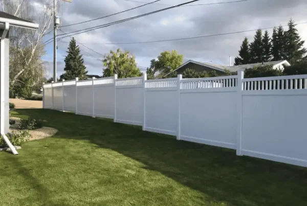 White vinyl fence