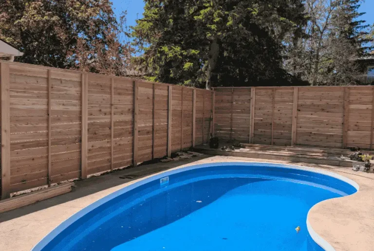 Red cedar wood fence