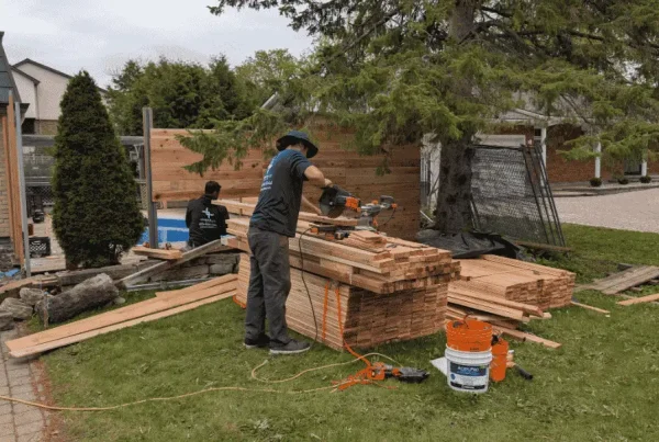 Wood fence install